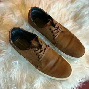 Steve Madden Camden 217 Tan Brown Leather Lace-Up Casual Shoes Size 11 Men's
